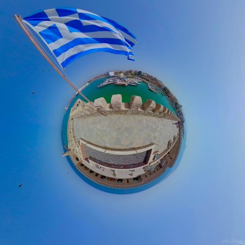 Rocca a Mare Fortress 20220623 Heraklion Crete Greece Tiny Planet 1