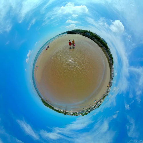 Saundersfoot Beach Tiny Planet 20210710, Wales, UK (1)