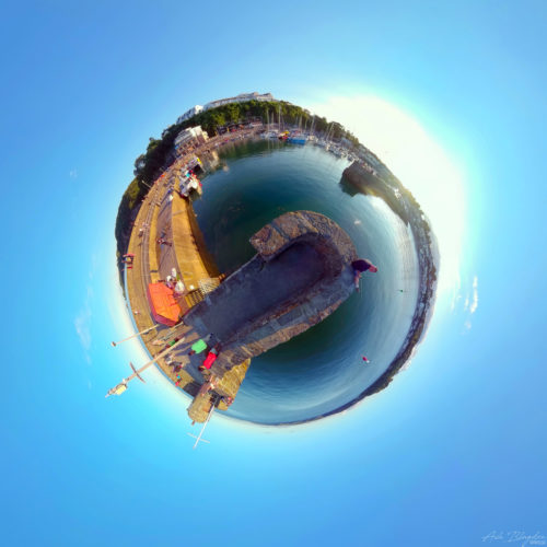 Saundersfoot Harbour Tiny Planet 20210710, Wales, UK (2)