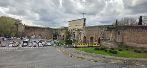 City Walls from Leonardo Express 20250325, Rome, Italy (2)