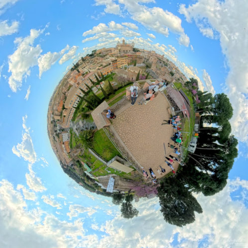 Palatine Hill Tiny Planet 20250326, Rome, Italy