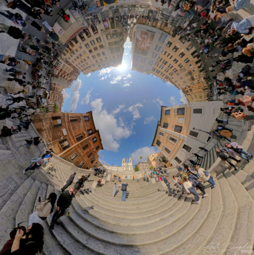 Spanish Steps Inverted Planet 20250325, Rome, Italy (1)