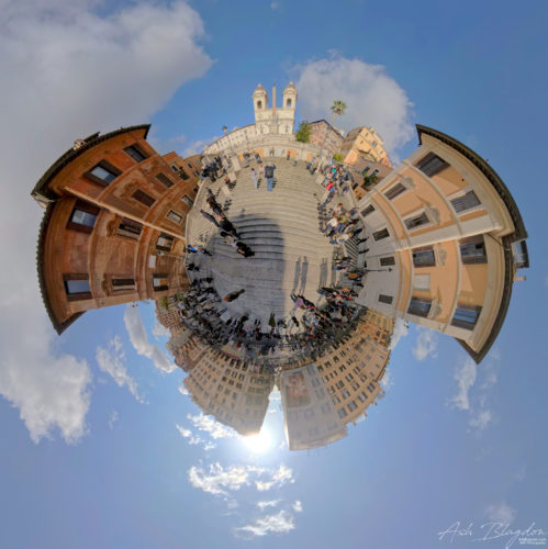 Spanish Steps Tiny Planet 20250325, Rome, Italy (2)