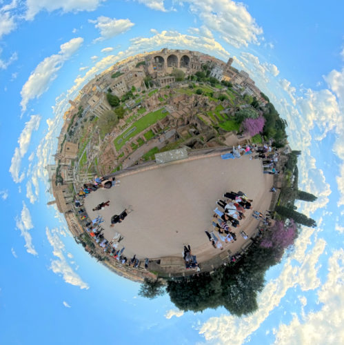 Terrazza Belvedere del Panatino Tiny Planet 20250326, Palatine Hill, Rome, Italy (2)
